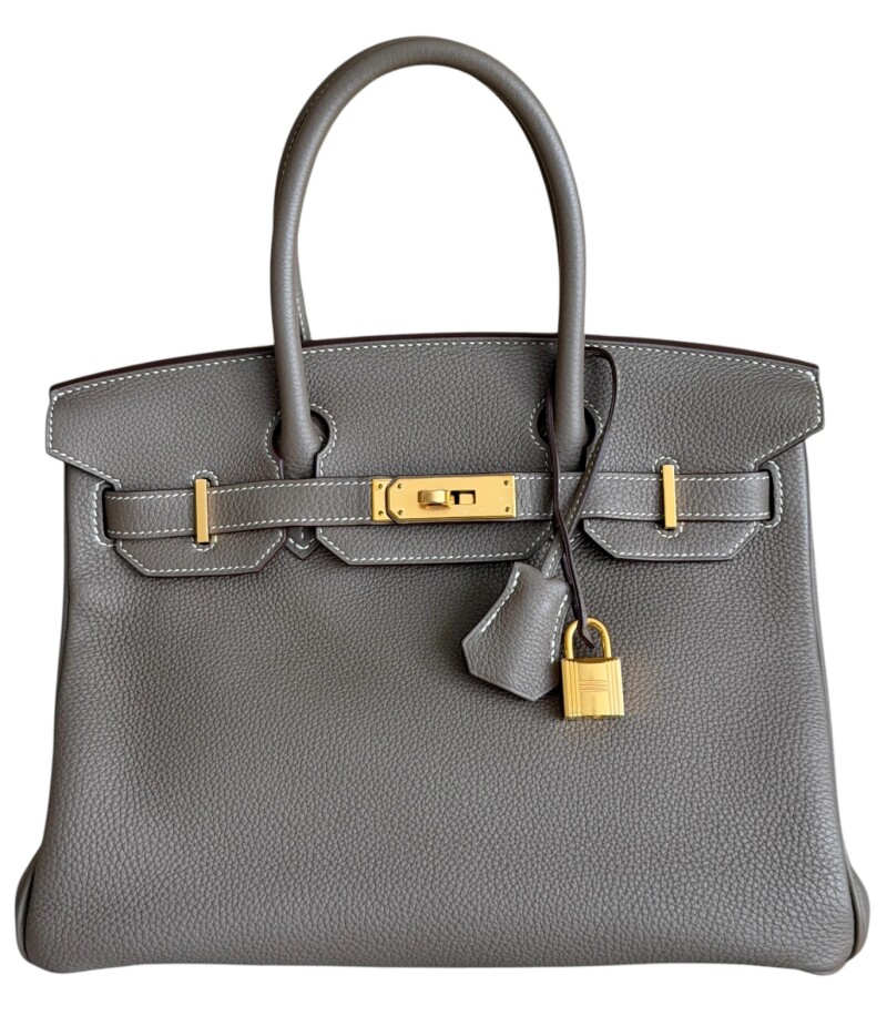 Hermes Etoupe Togo Birkin 30 Gold Hardware, 2021