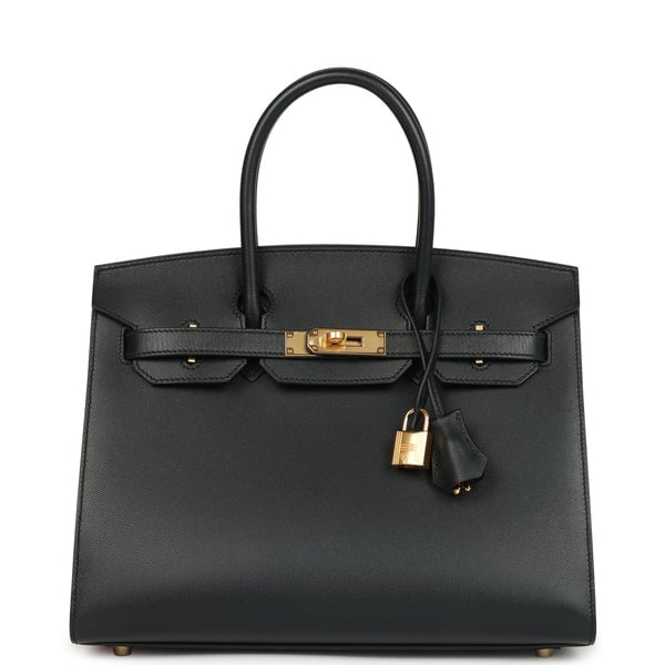 Hermes Pre-owned Hermes Birkin Sellier 30 Bleu Minuit Monsiuer Gold Hardware