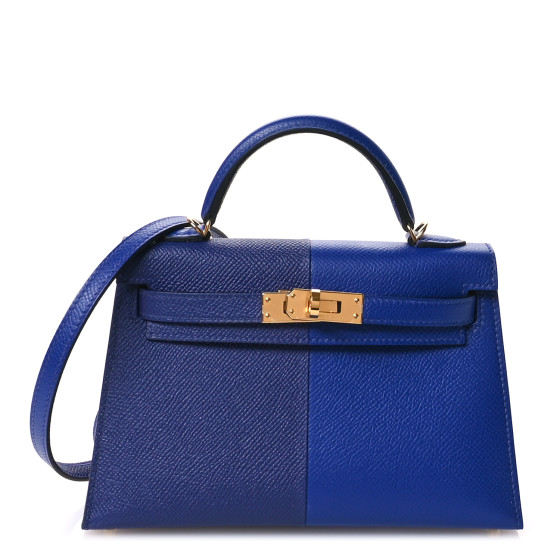 Hermes Epsom Casaque Mini Kelly Sellier 20 Bleu Electrique Bleu Encre Gold