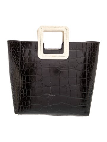 Embossed Leather Top Handle Bag