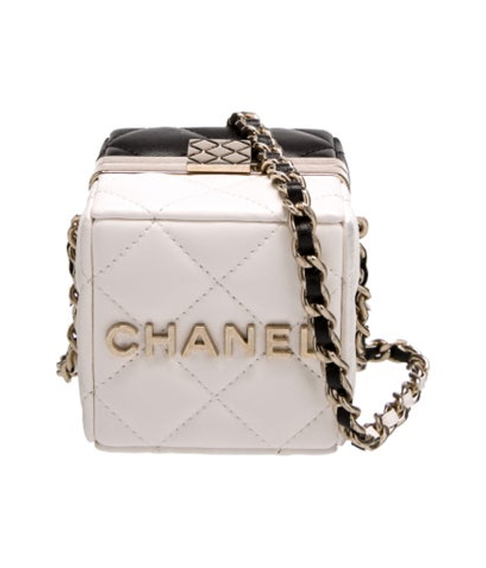 Chanel 2023 Quilted Cube Clutch W Chain