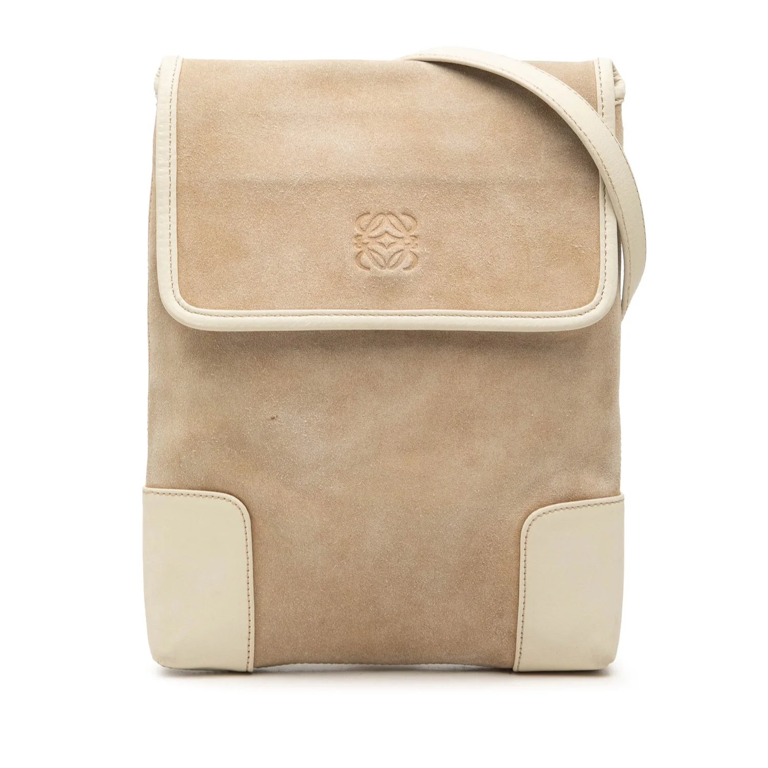 Suede Anagram Crossbody