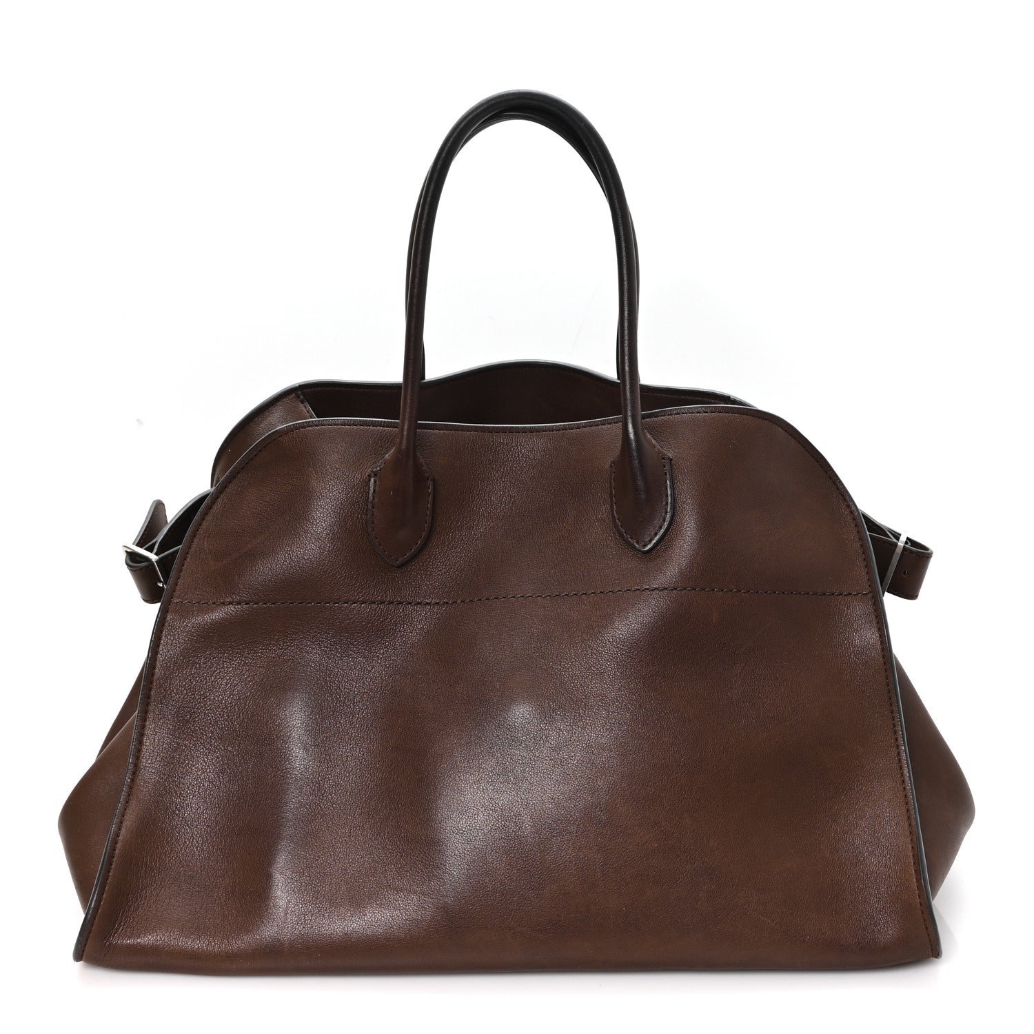 The Row Polished Saddle Calfskin Soft Margaux 15 Chestnut