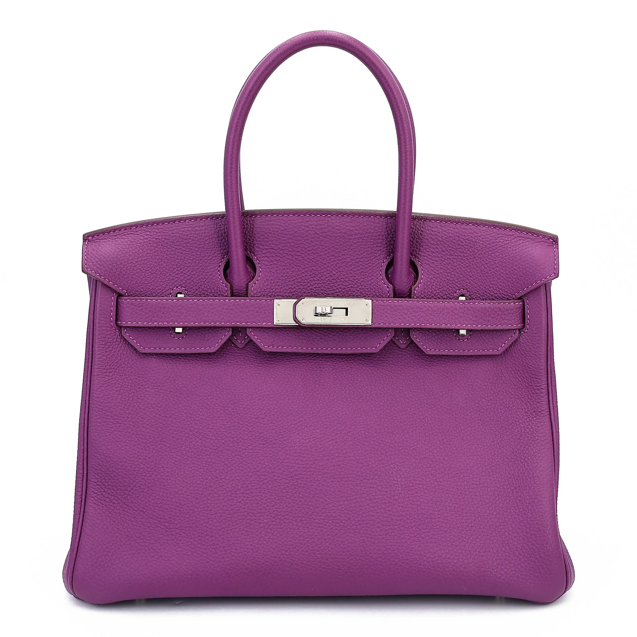 Excellent ( Rank SA ) HERMÈS Birkin 30 Anemone (P9) Togo Palladium hardware Square R (2014)