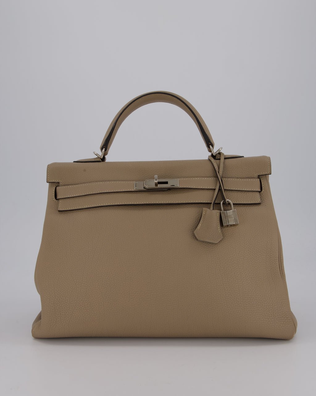 Hermès Kelly 35 Retourne Bag in Gris Tourterelle Togo Leather with Palladium Hardware
