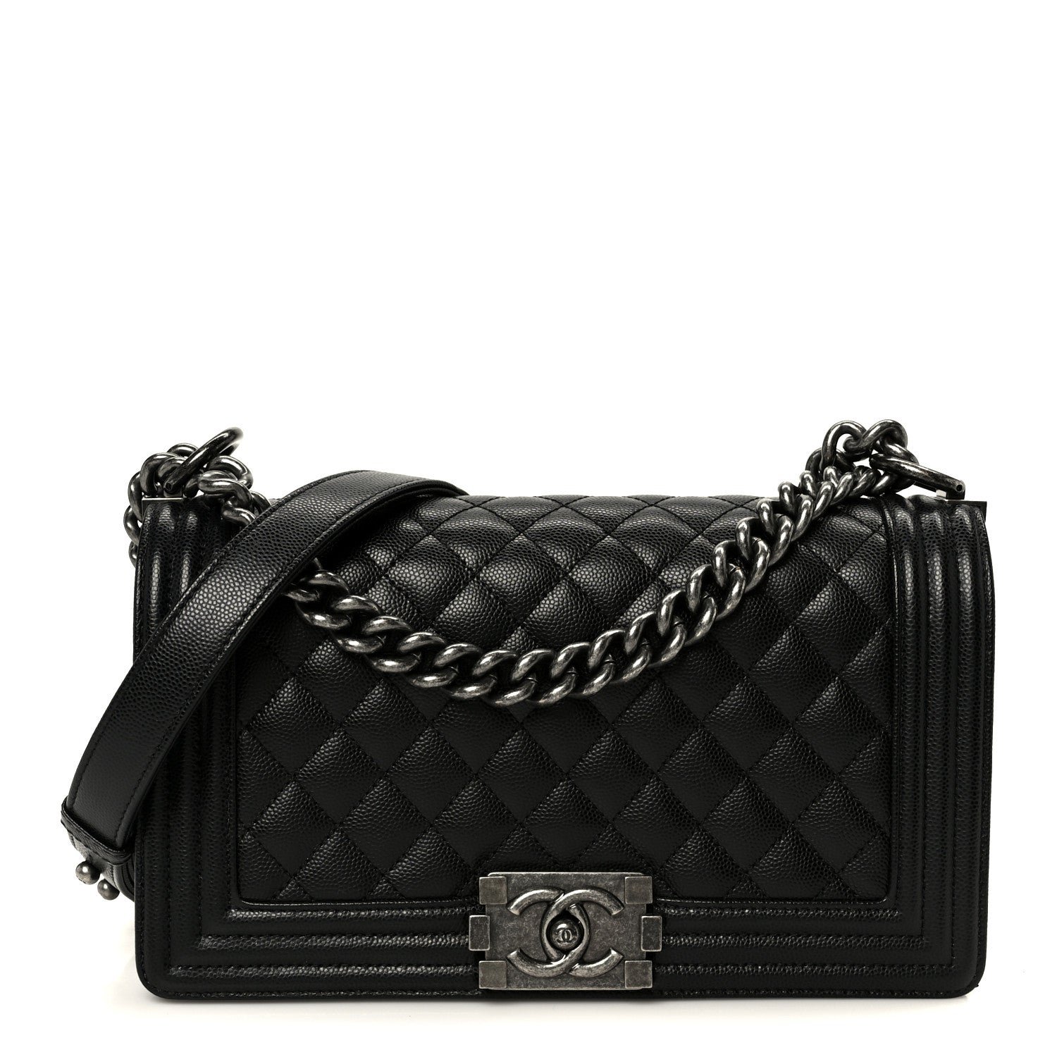 Chanel Caviar Quilted Medium Boy Flap Black