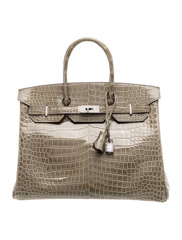 Hermes Shiny Crocodile 18K Diamond Birkin 35