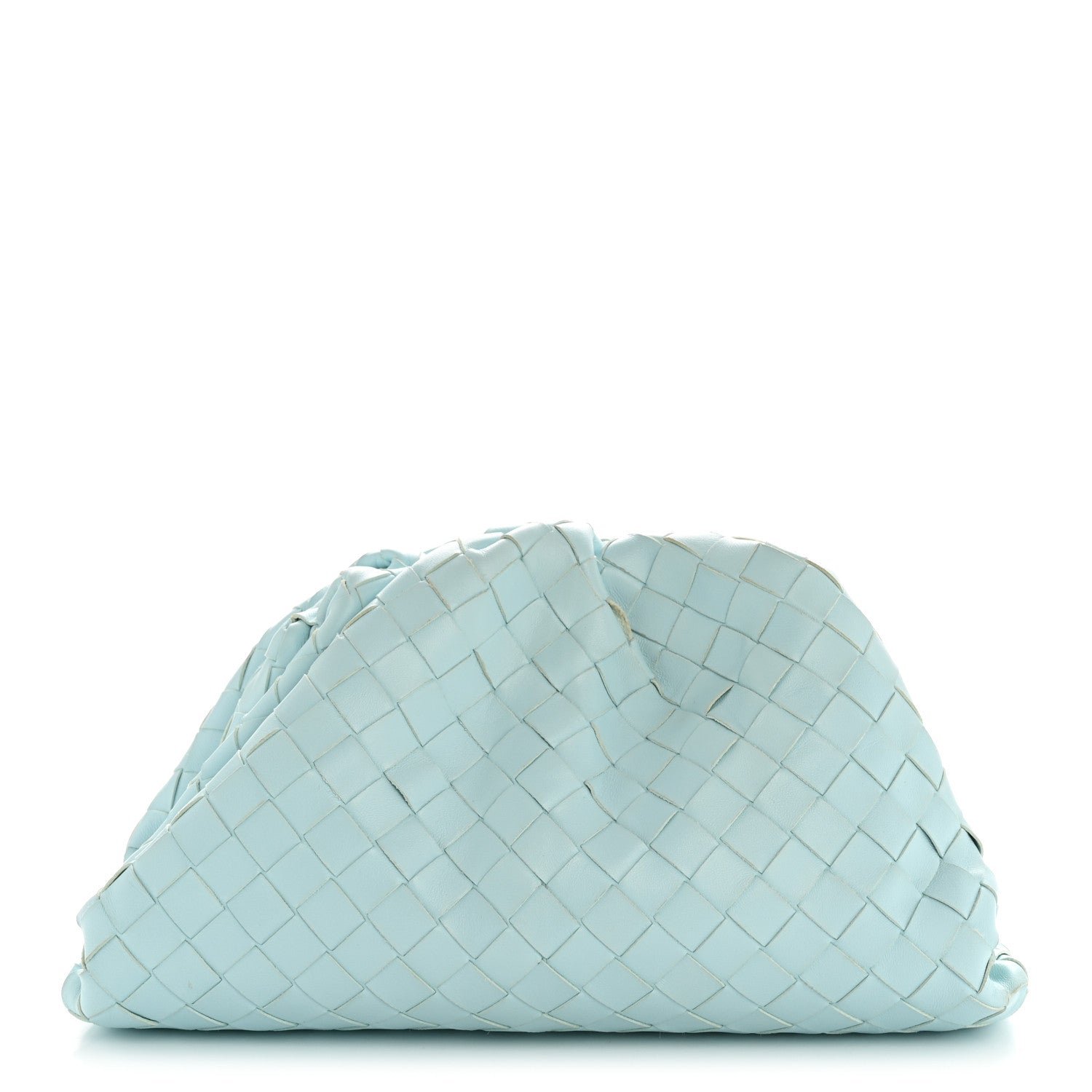 Bottega Veneta Nappa Maxi Intrecciato The Pouch Oversized Clutch Teal Washed