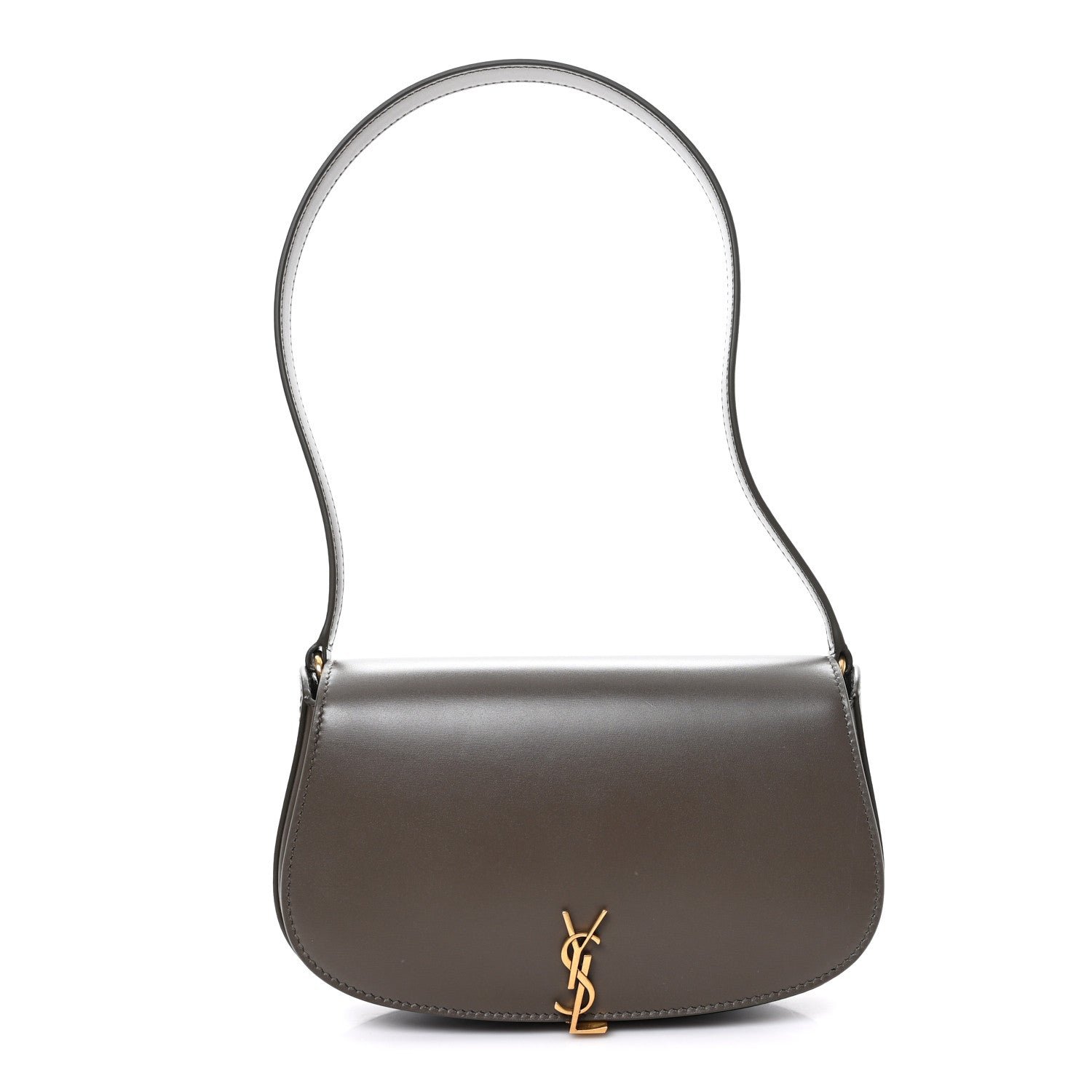 Saint Laurent Box Calfskin Mini Voltaire Shoulder Bag  Deep Musk