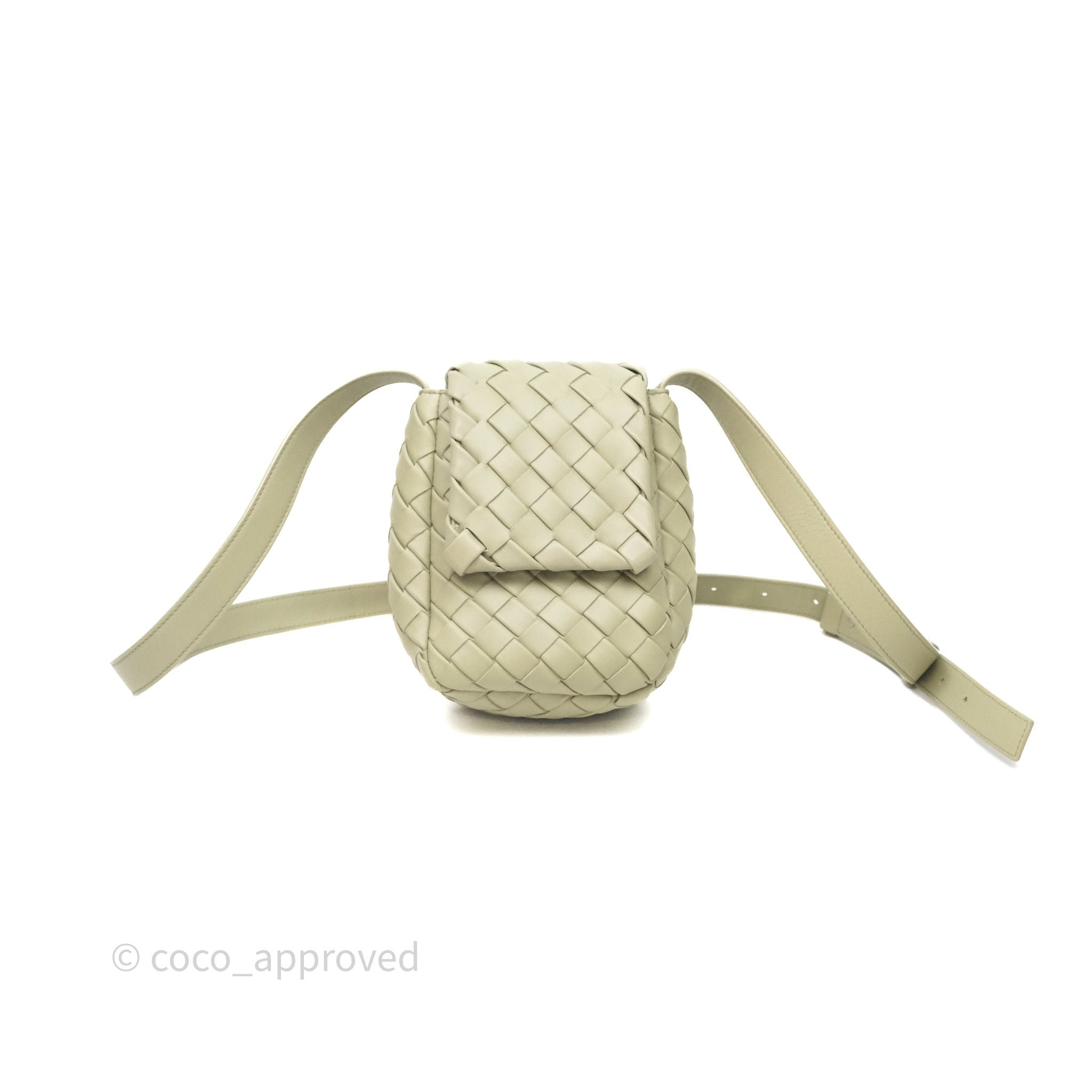 Bottega Veneta Mini Vertical Cobble Crossbody Bag Sage