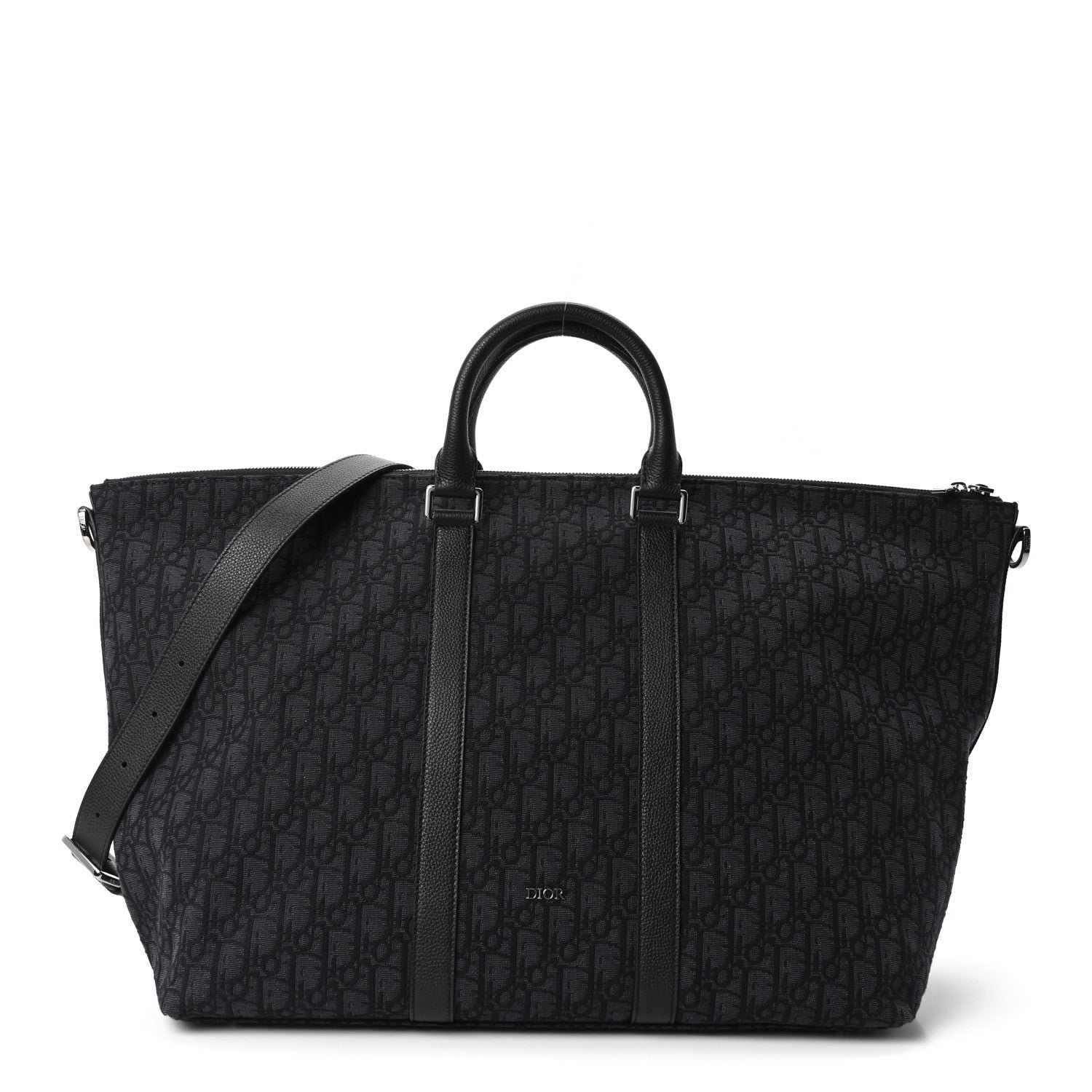 Christian Dior Maxi Oblique Jacquard Weekender 40 Black