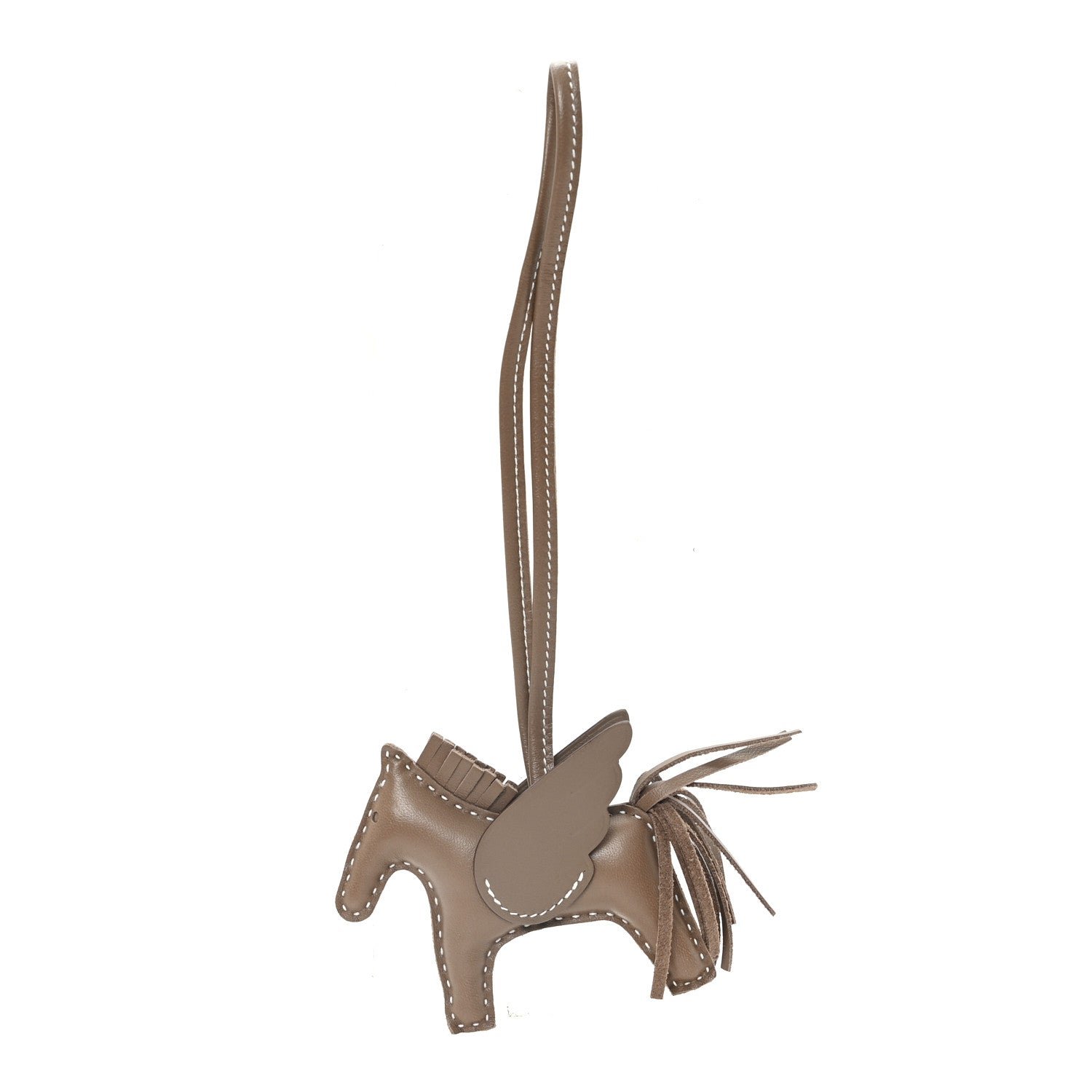 Milo Lambskin Grigri Rodeo Pegase Horse Bag Charm PM Etoupe