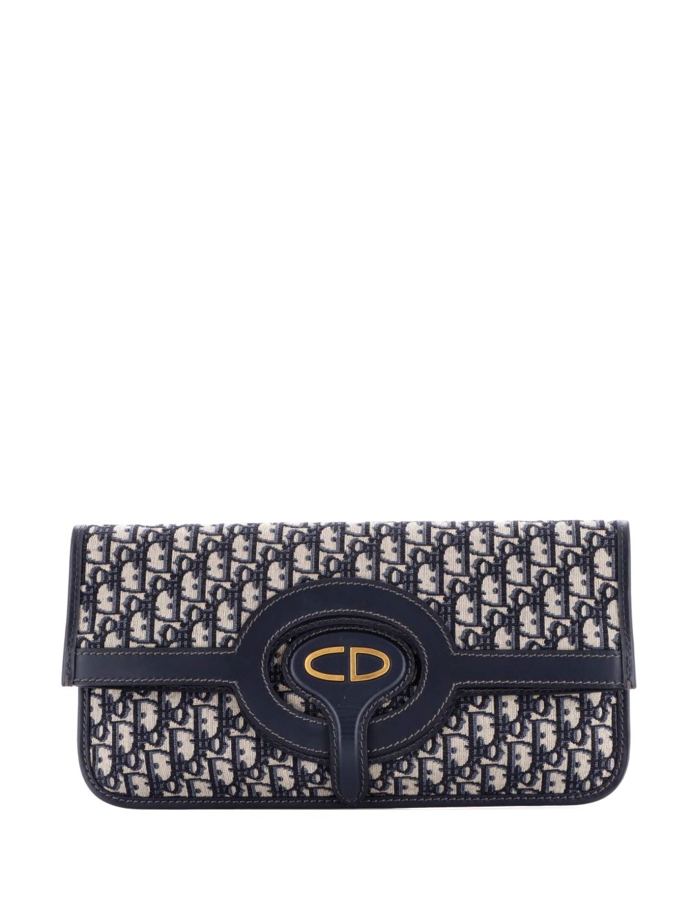 Fold Over Oblique Canvas clutch bag
