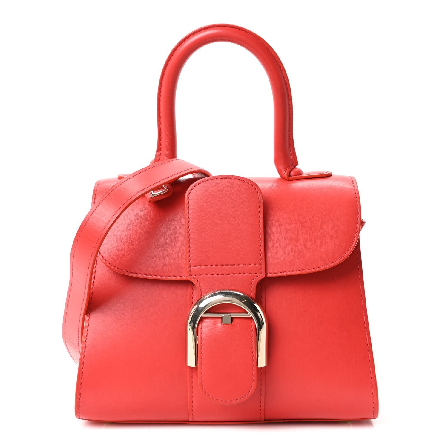 Delvaux Box Calfskin Mini Brillant Satchel Red