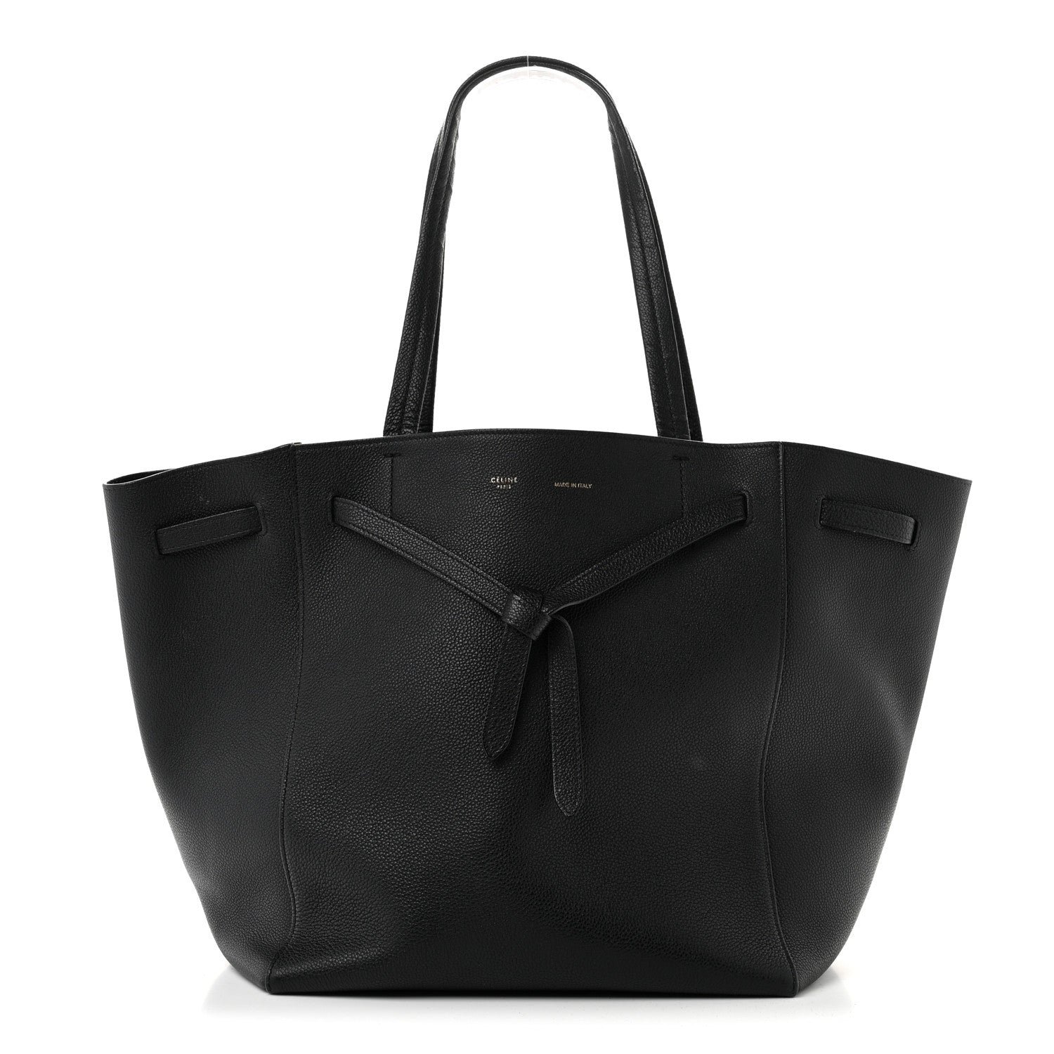 Celine Soft Grained Calfskin Small Belt Cabas Phantom Black