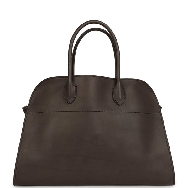 The Row Soft Margaux 15 Mid Grey Saddle Leather Silver Hardware