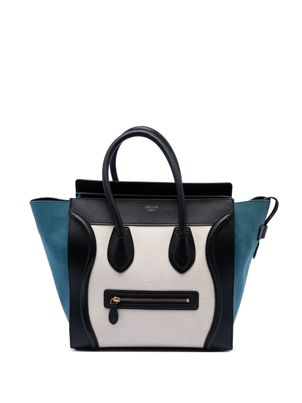 2014 Mini Tricolor Canvas and Leather Luggage tote bag