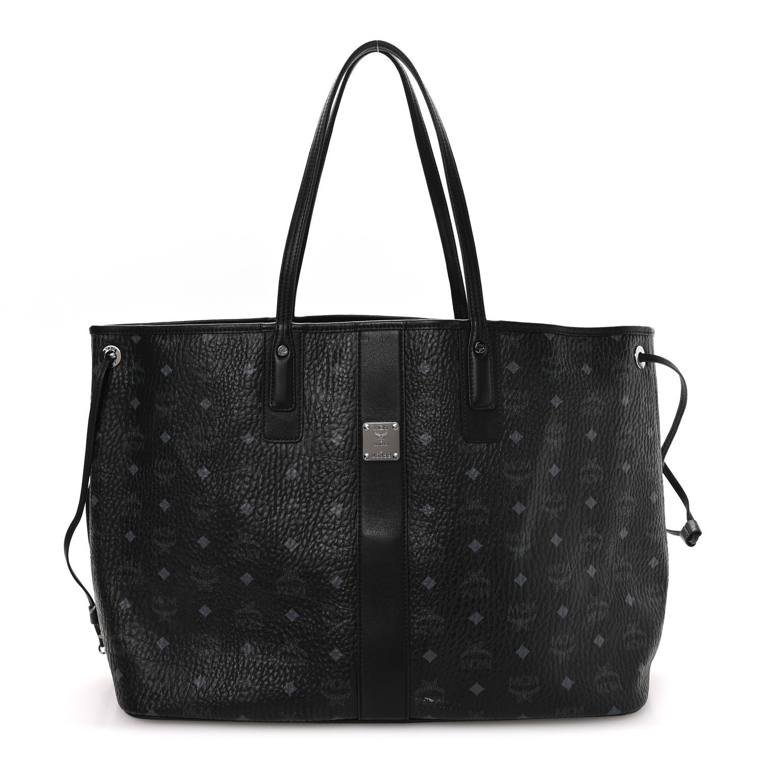 MCM Visetos Large Liz Reversible Shopper Tote Black