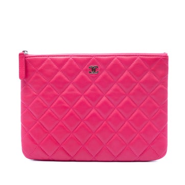 Lambskin Small Quilted Lambskin O Case Clutch