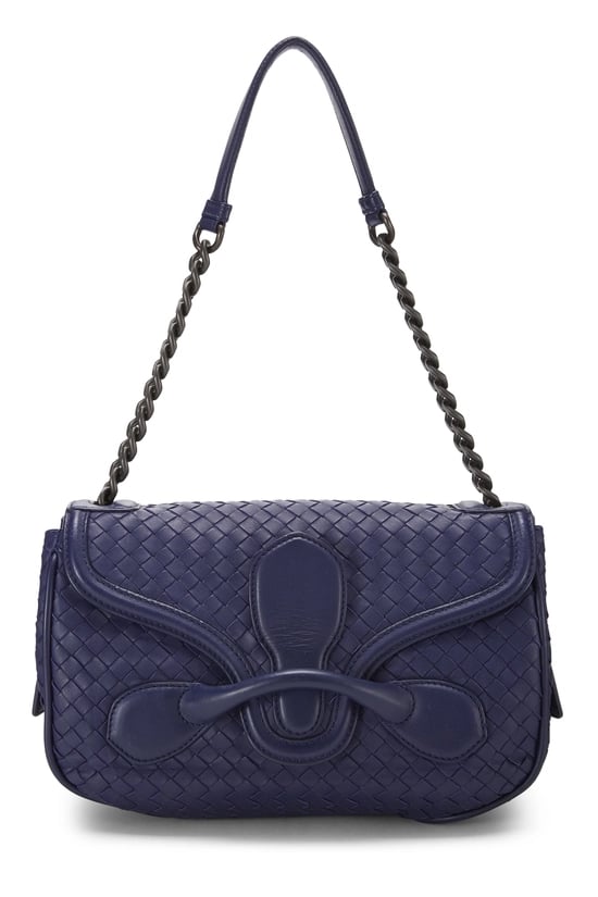 Purple Intrecciato Leather Rialto Shoulder Bag