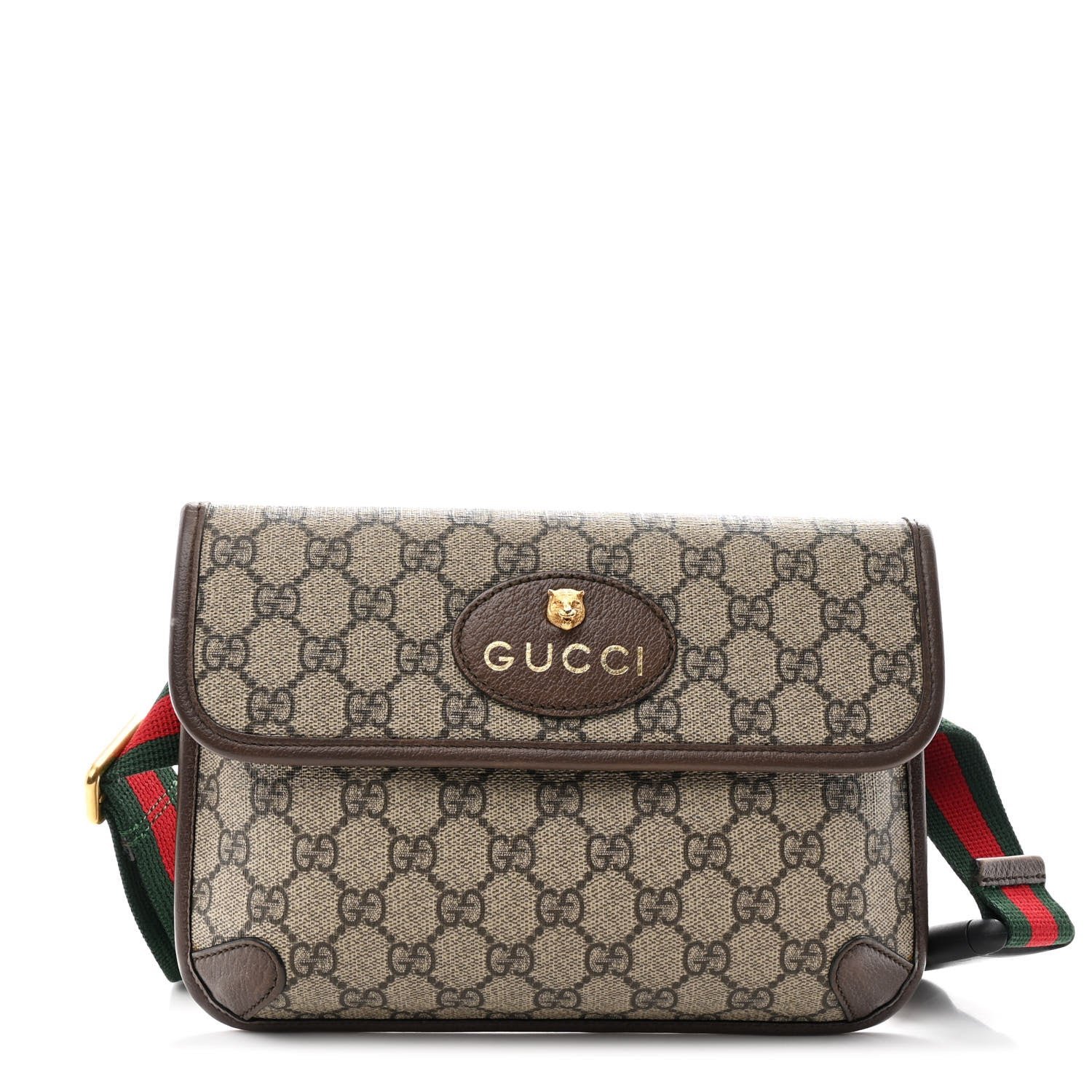 Gucci Gucci GG Supreme Monogram Neo Vintage Web Belt Bag Brown