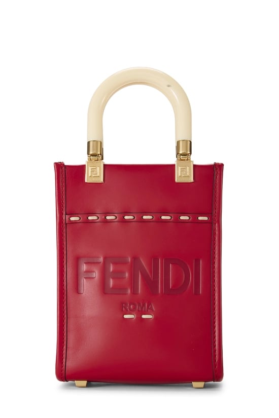 Red Calfskin Sunshine Shopper Mini