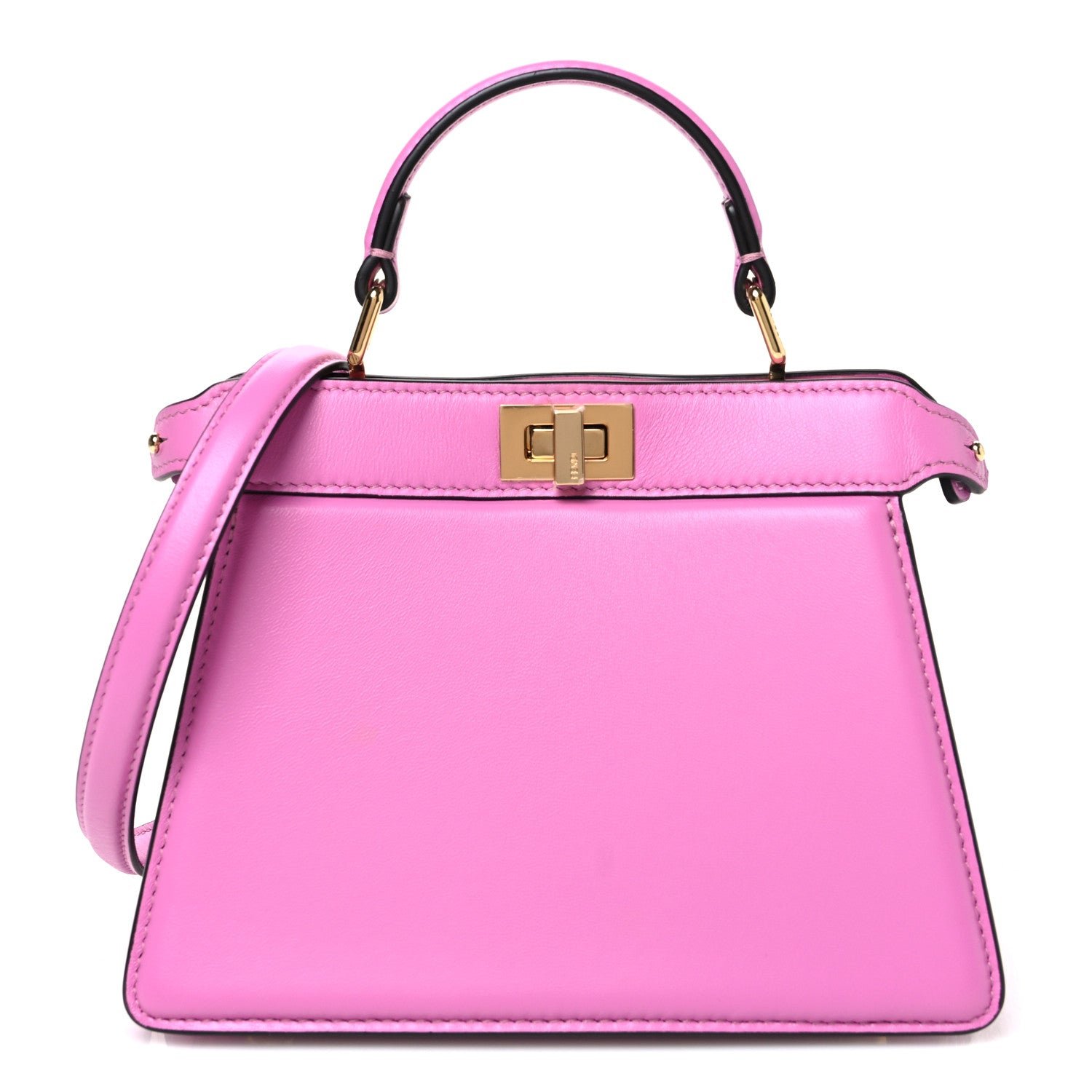 Fendi Shiny Nappa Petite Peekaboo I SEE U Satchel Rosa