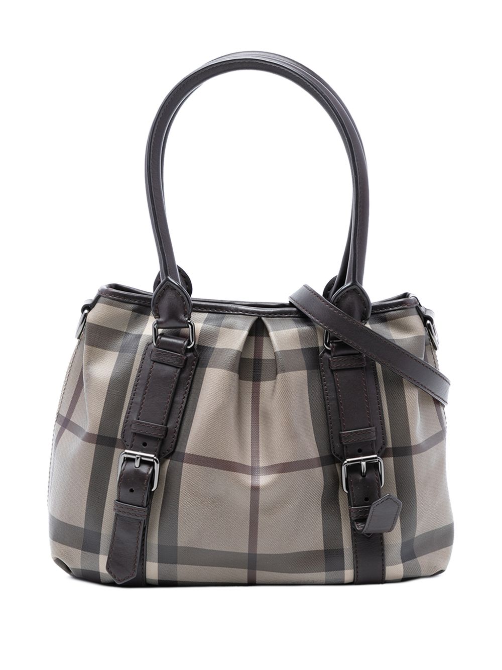 Burberry 2000-2017 Small Smoke Check Coated Canvas Northfield satchel