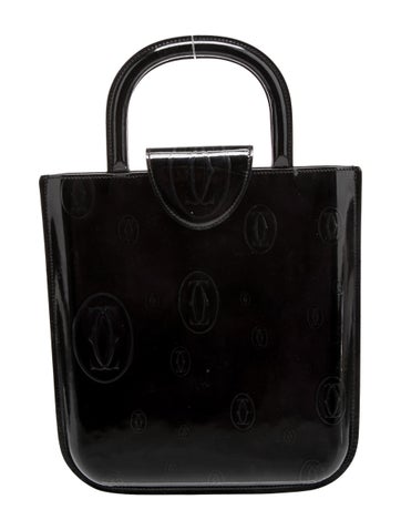 Cartier Patent Leather Top Handle Bag