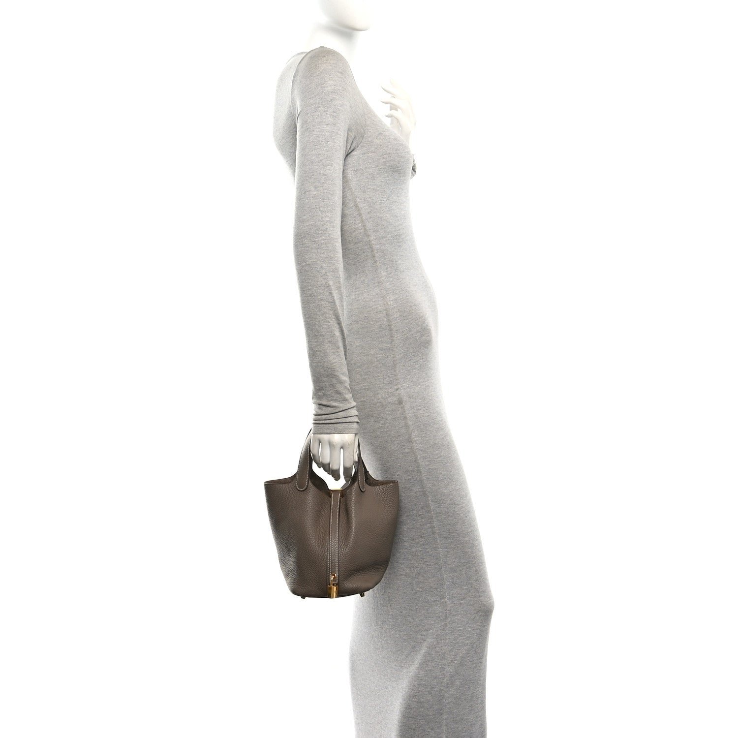 Hermes Hermes Taurillon Clemence Picotin Lock 18 PM Etoupe