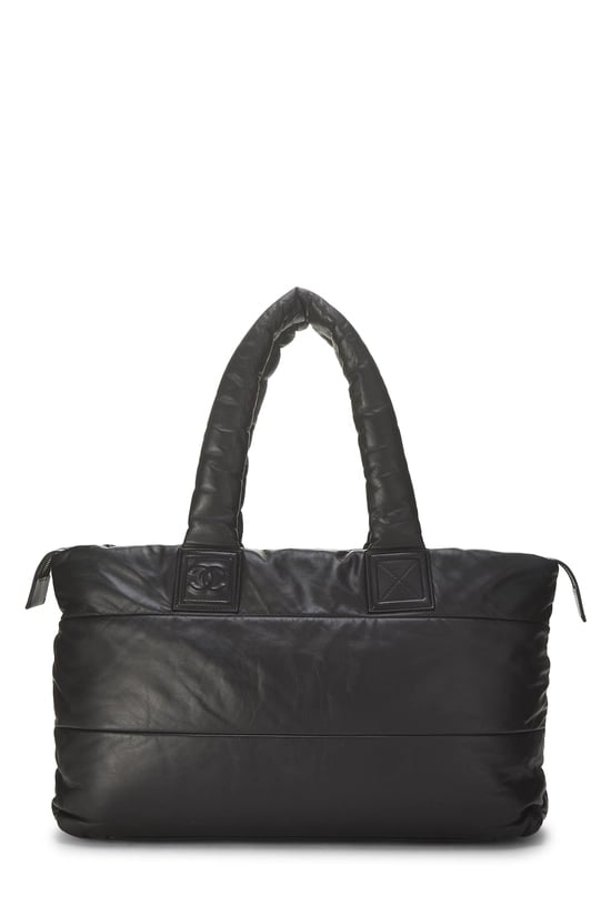 Black Lambskin Reversible Coco Cocoon Tote XL