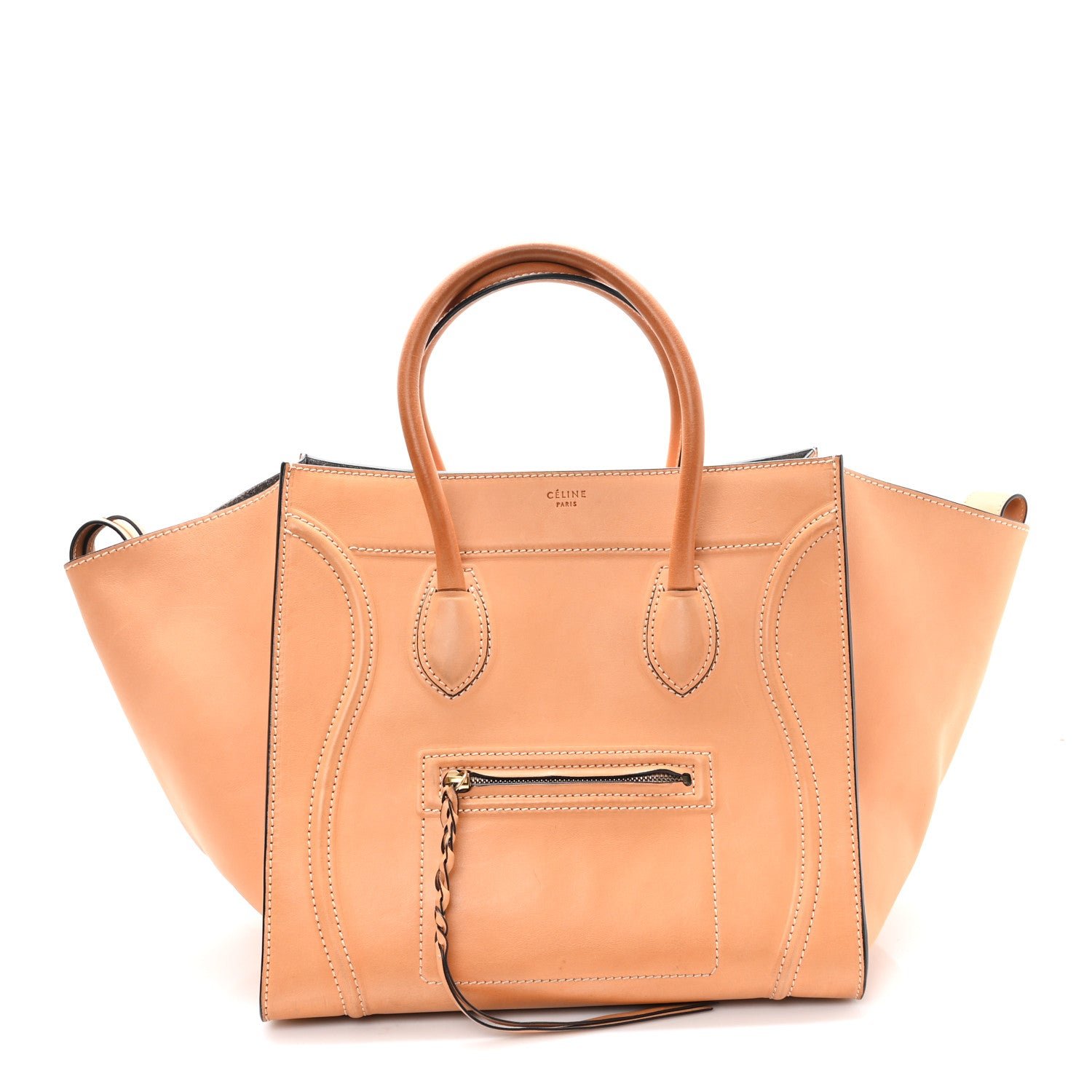 Celine Natural Calfskin Medium Phantom Luggage Beige