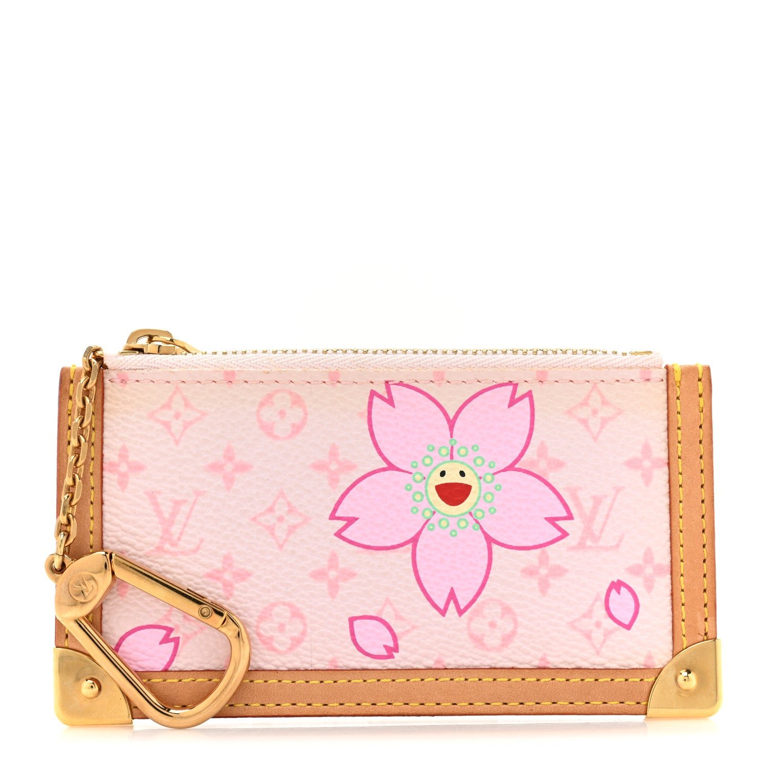 Louis Vuitton Monogram Cherry Blossom Key Pouch Pink