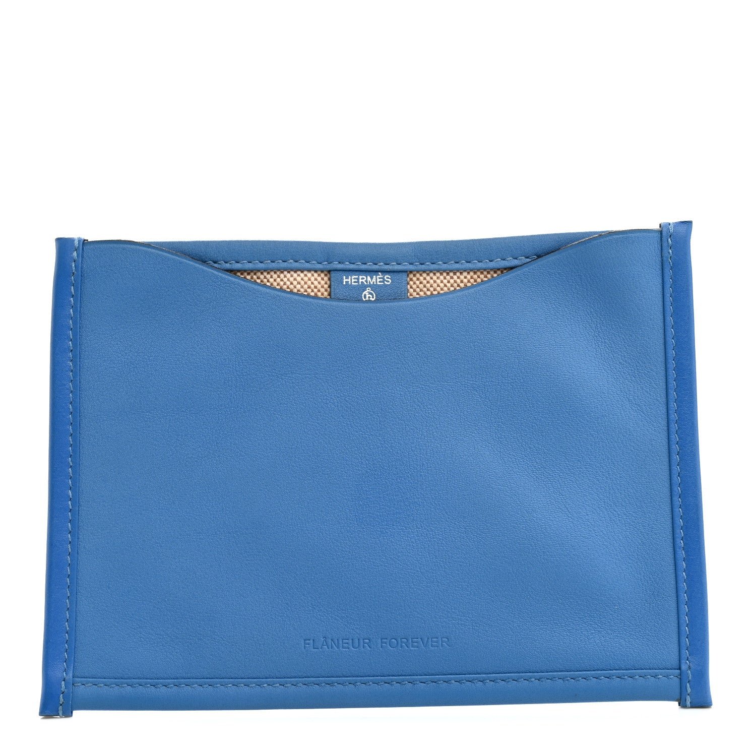 Hermes Swift Canvas Petit H Flaneur Forever Pouch Bleu Frida