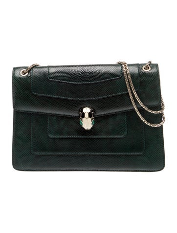Bvlgari Embossed Leather Shoulder Bag Medium