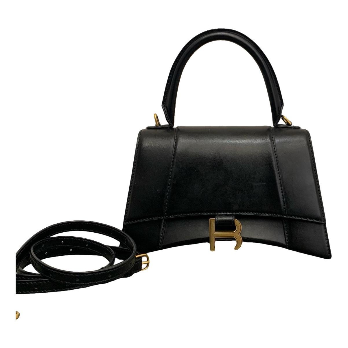 Hourglass leather handbag