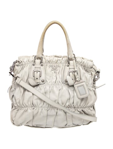 Tessuto Nylon Leather Hobo Bag