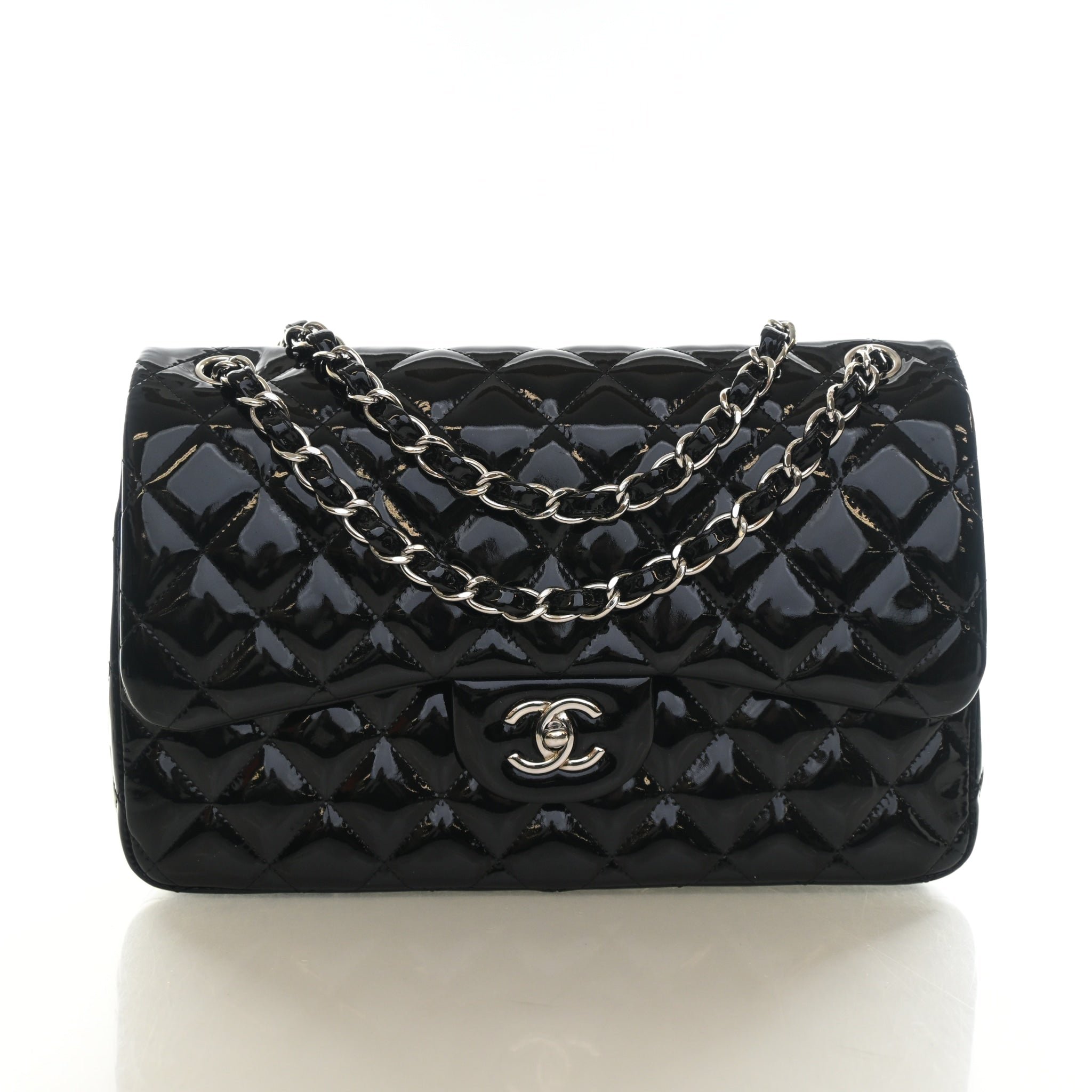 Chanel Jumbo Patent Classic Double Flap Bag