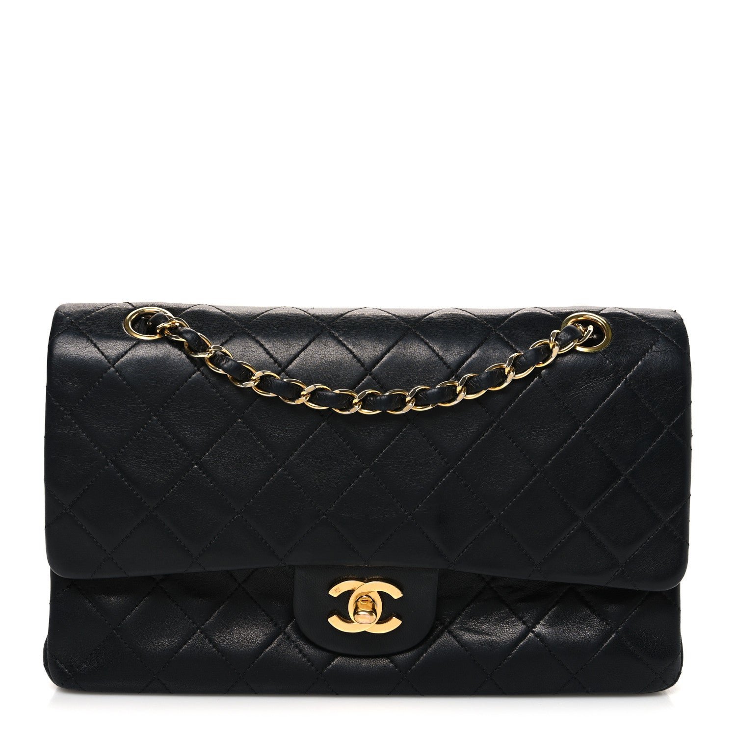 Chanel Lambskin Quilted Medium Double Flap Black
