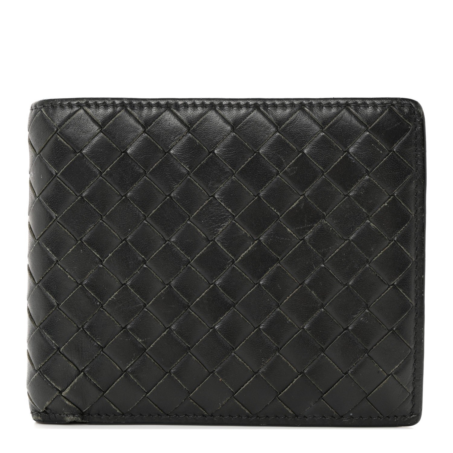 Bottega Veneta Nappa Intrecciato Bi-Fold Wallet Black