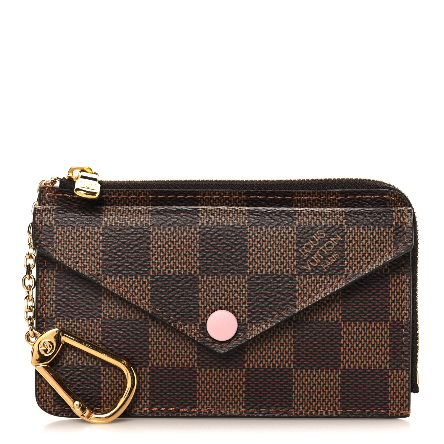 Louis Vuitton Damier Ebene Recto Verso Card Holder Rose Ballerine