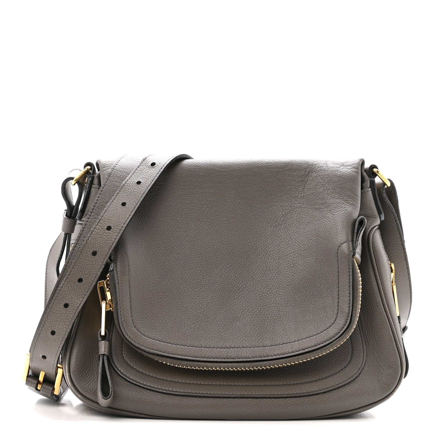 Tom Ford Tom Ford Calfskin Medium Shaded Jennifer Crossbody Bag Grey