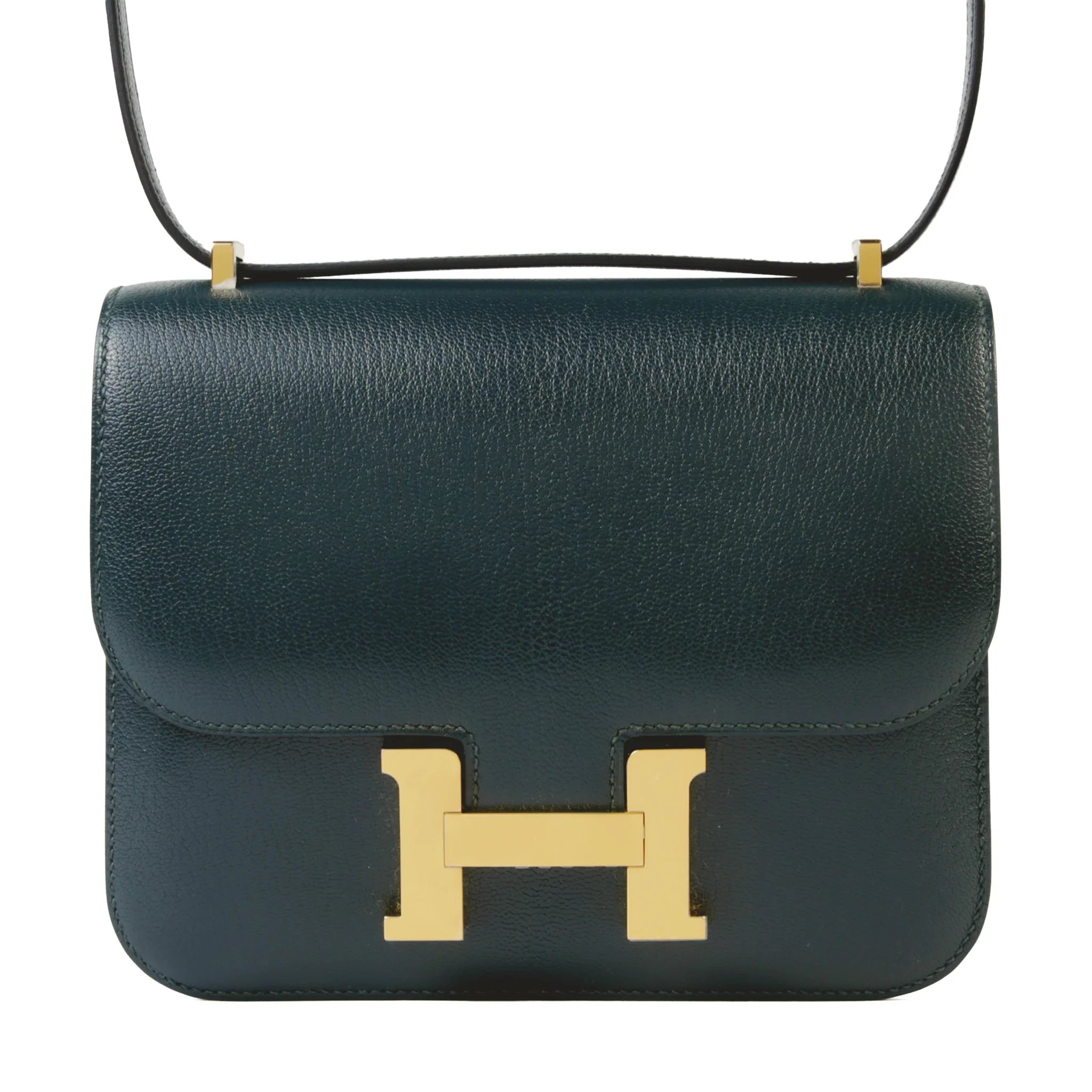 Brand New ( Rank N ) HERMÈS Constance Mini Vert Cypress (6O) Chamkila Gold hardware G (2026)