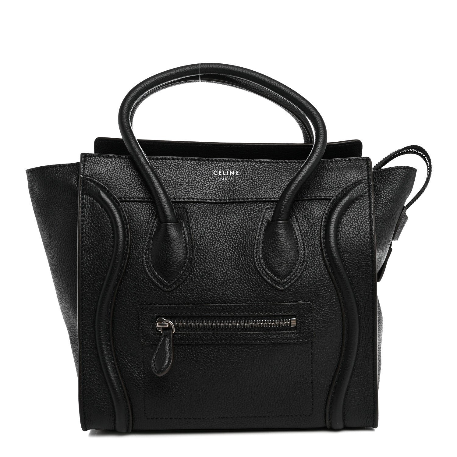 Celine Drummed Calfskin Micro Luggage Black