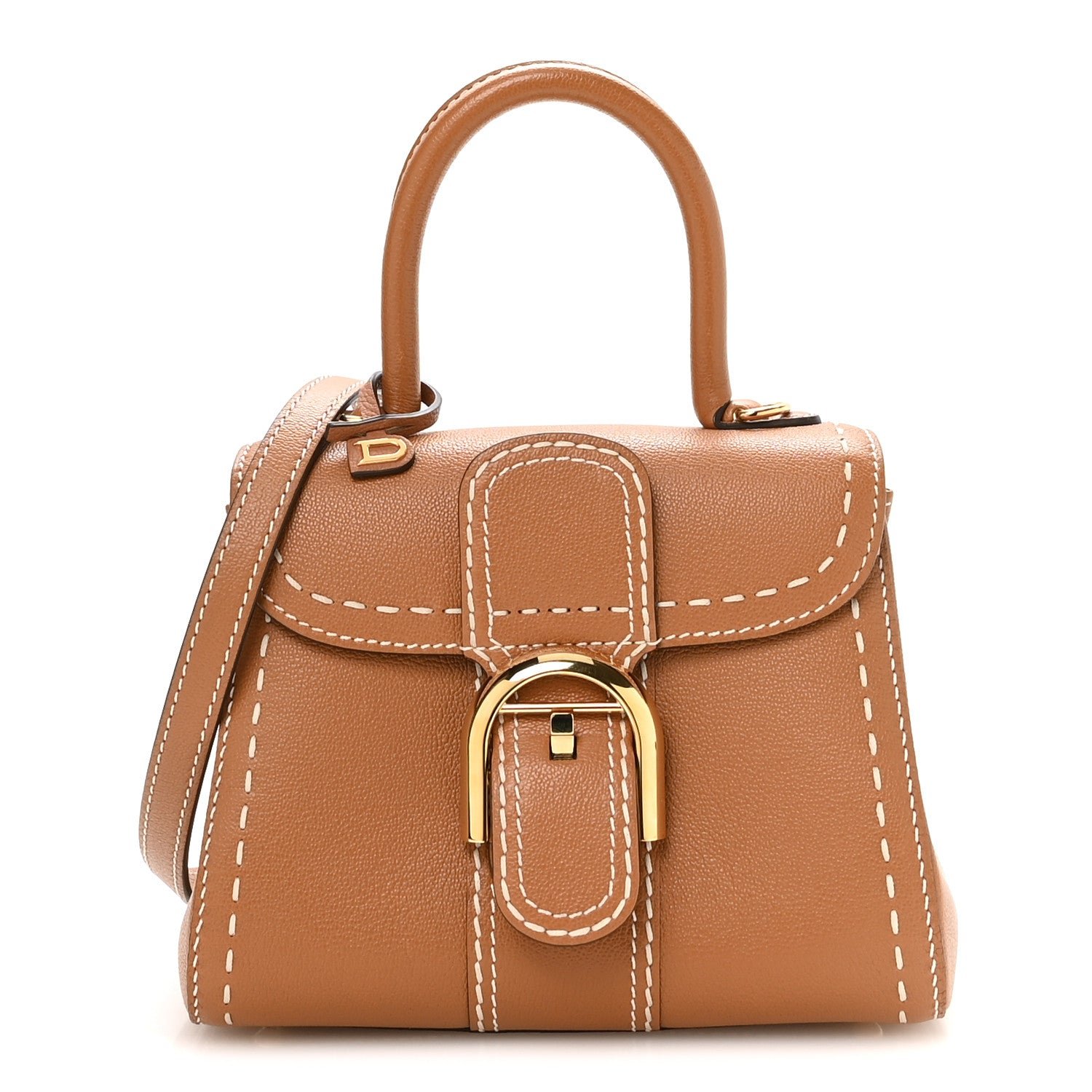 Delvaux Delvaux Grained Rodeo Calfskin Surpique Mini Brillant Satchel Vegetal Ivory