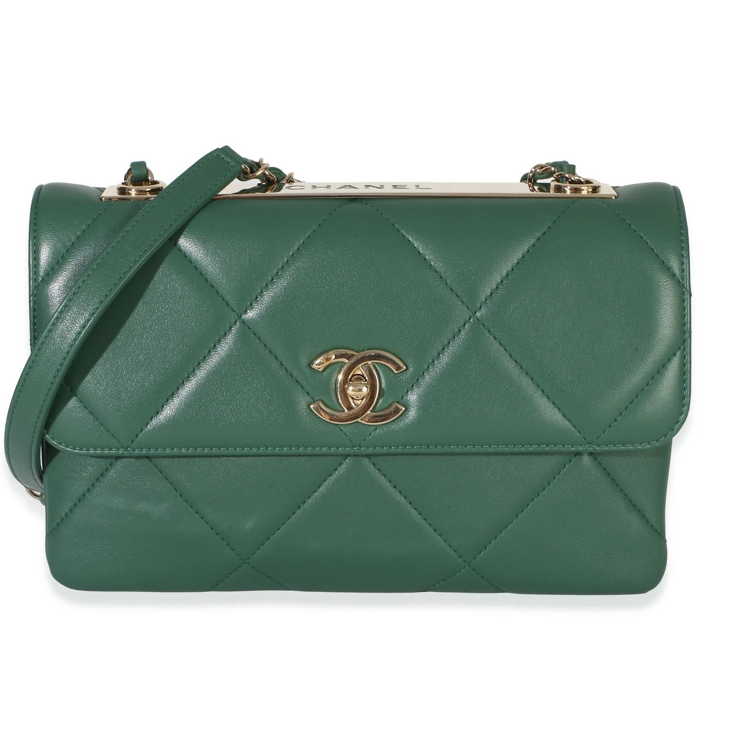 Leather Trendy Flap Bag Small