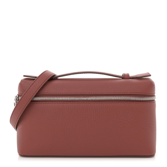 Loro Piana Grained Calfskin L19 Extra Pocket Pouch Kummel