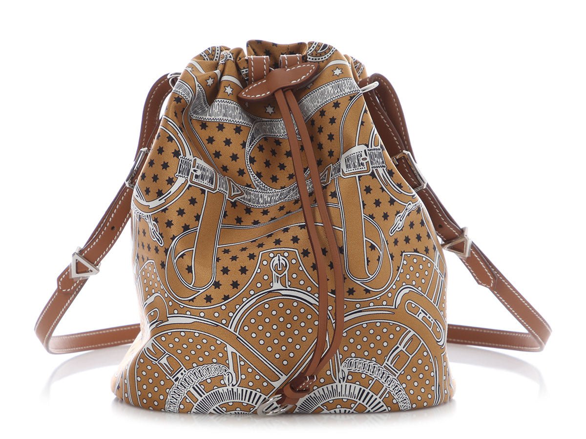 Hermes Hermès Sesame Silk and Gold Barenia Lassoie Bag