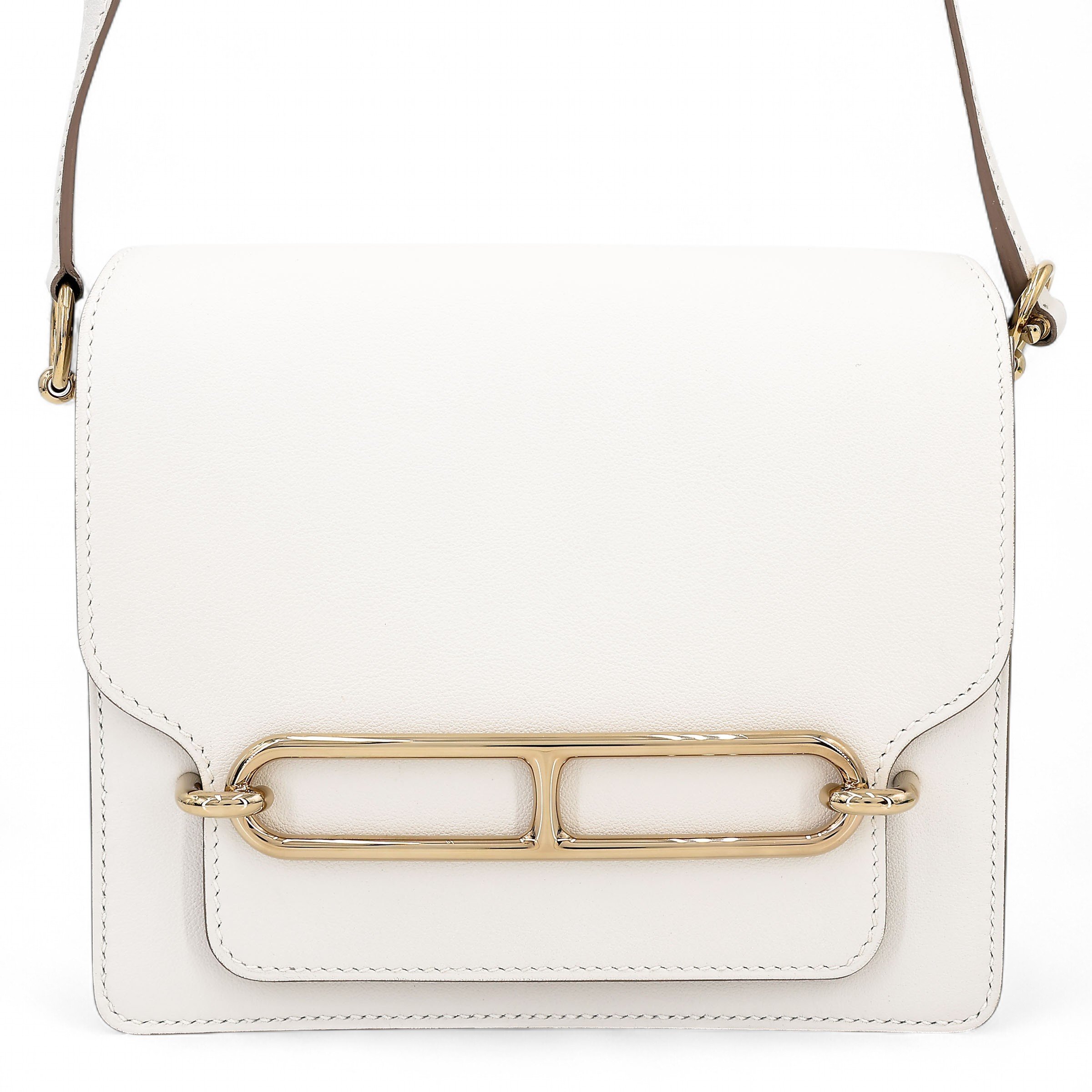 Hermes Excellent ( Rank SA ) HERMÈS Roulis Mini Gris Pale (M4) Swift Permabrass hardware B (2023)