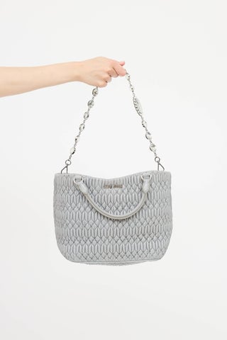 Miu Miu Nappa Mattelasse Crystal Tote Bag